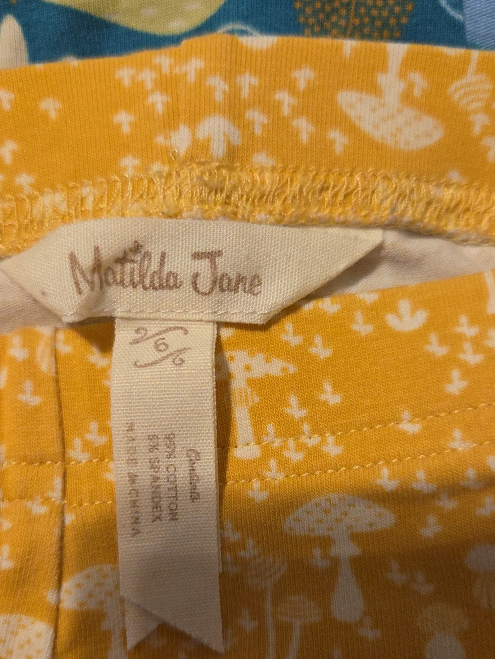 Matilda Jane Girls' Teal Floral Swing Top and Mustard Leggings Set